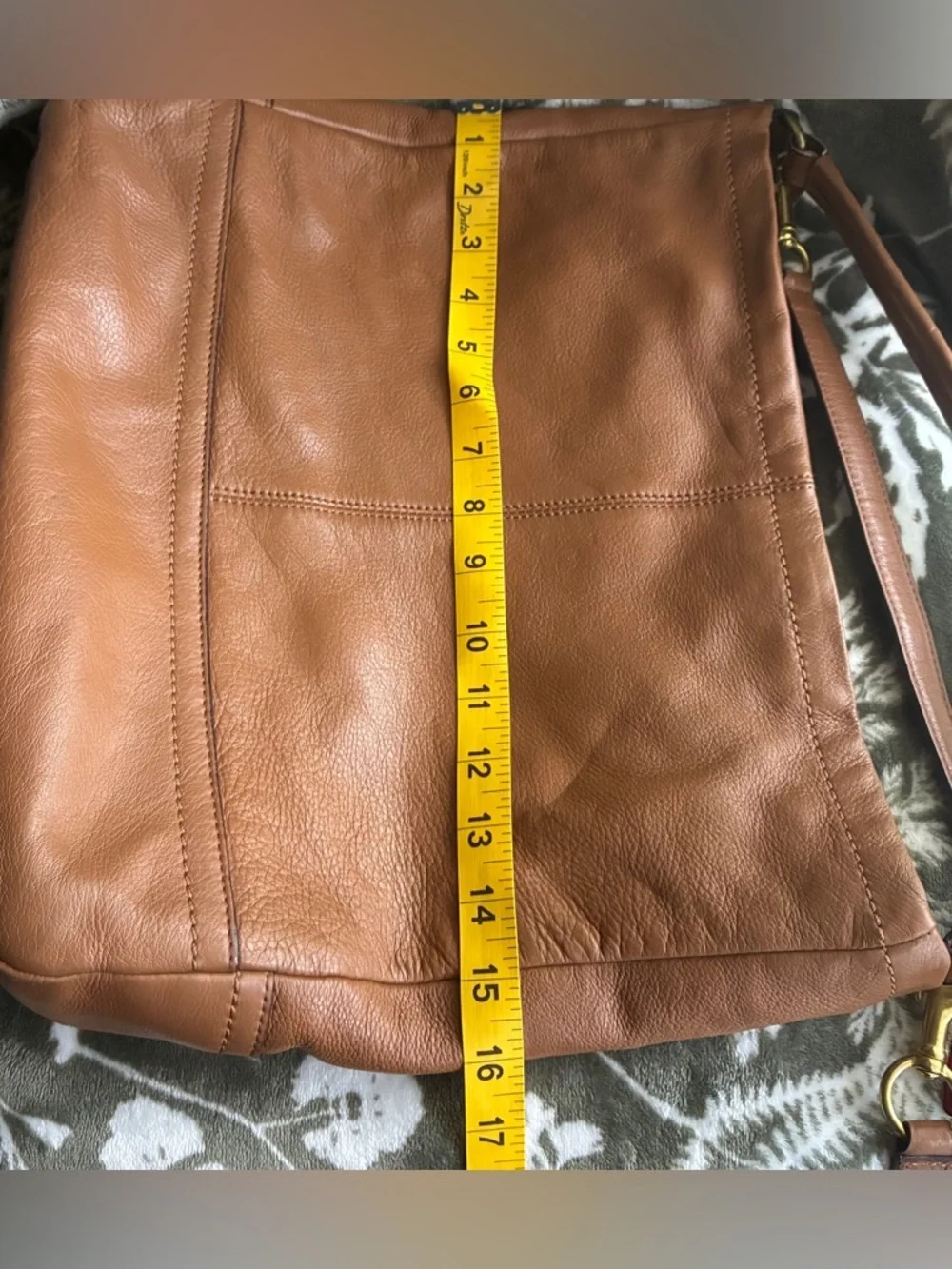 Coach Pebbled Leather Shoulder Bag in Cognac
